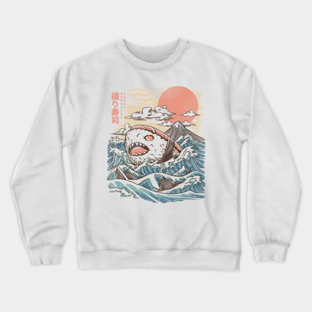 Sharkiri Sushi Crewneck Sweatshirt by Ilustrata